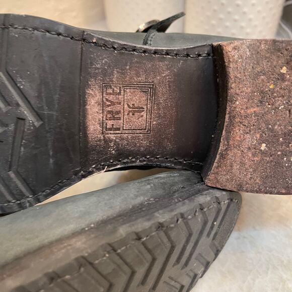 Frye Veronica distressed black Boots Sz 40 - Picture 6 of 10